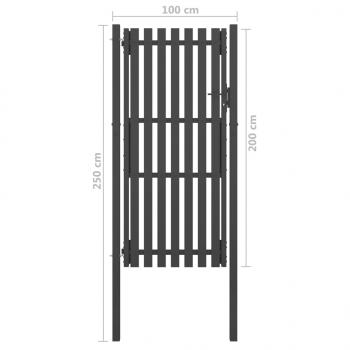 Gartentor Stahl 1x2,5 m Anthrazit