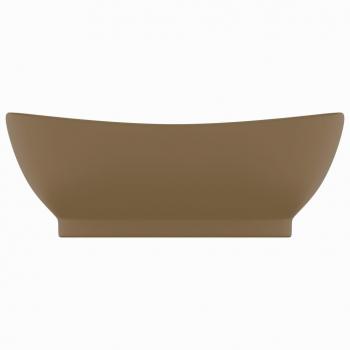 Luxus-Waschbecken Überlauf Oval Matt Creme 58,5x39cm Keramik   