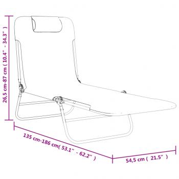 Sonnenliegen Klappbar 2 Stk. Grau Textilene und Stahl