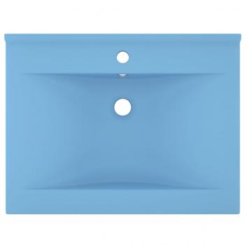 Luxus-Waschbecken mit Hahnloch Matt-Hellblau 60x46 cm Keramik 