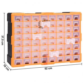 Multi-Schubladen-Organizer mit 64 Schubladen 52x16x37,5 cm 