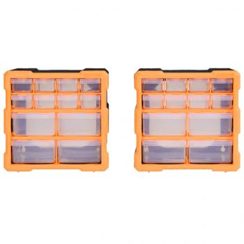 Multi-Schubladen-Organizer 2 Stk. 12 Schubladen 26,5x16x26 cm