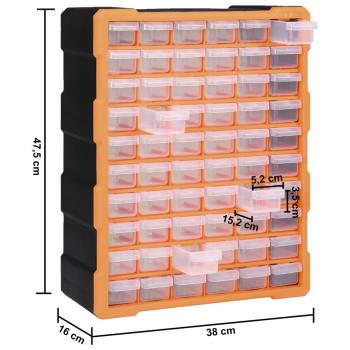 Multi-Schubladen-Organizer mit 60 Schubladen 38x16x47,5 cm 