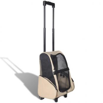 ARDEBO.de - Trolley für Haustiere 3-in-1 Faltbar Beige