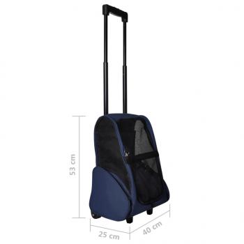 Trolley für Haustiere 3-in-1 Faltbar Blau