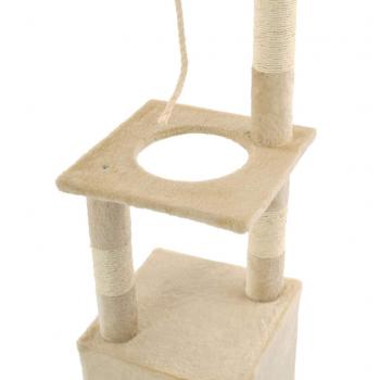 Katzen-Kratzbaum mit Sisal-Kratzsäulen 109 cm Beige 