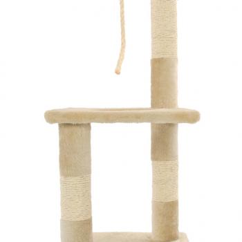 Katzen-Kratzbaum mit Sisal-Kratzsäulen 109 cm Beige 