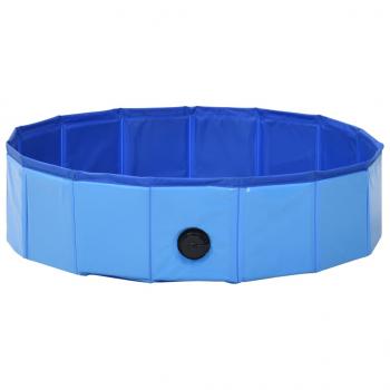 Hundepool Faltbar Blau 80 x 20 cm PVC