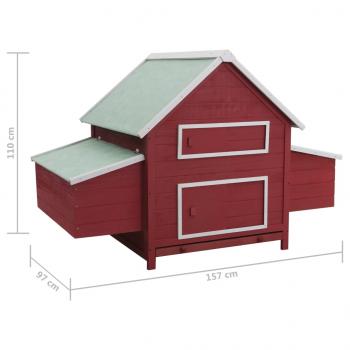 Hühnerstall Rot 157x97x110 cm Holz