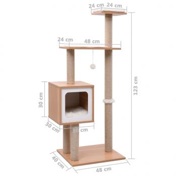 Katzen-Kratzbaum mit Sisal-Kratzmatte 123 cm