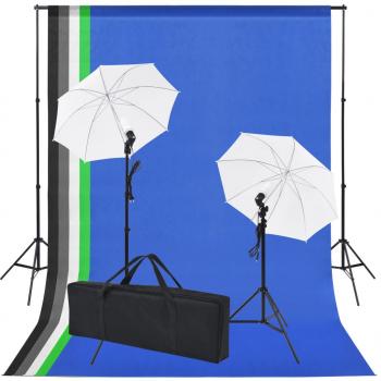 ARDEBO.de - Fotostudio-Set: 5 Bunte Hintergründe & 2 Schirme