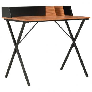 ARDEBO.de - Schreibtisch Schwarz und Braun 80x50x84 cm