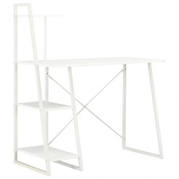 ARDEBO.de - Schreibtisch mit Regaleinheit Weiß 102×50×117 cm