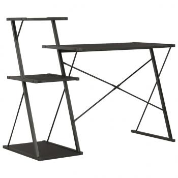 Schreibtisch mit Regal Schwarz 116×50×93 cm