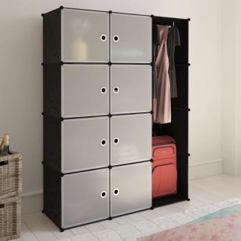 ARDEBO.de - Modularer Schrank mit 9 Fächern 37×115×150 cm Schwarz und Weiß 