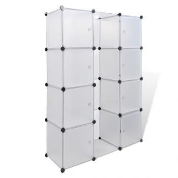 Modularer Schrank mit 9 Fächern 37x115x150 cm Weiß 