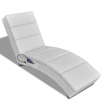 ARDEBO.de - Massage-Chaiselongue Weiß Kunstleder