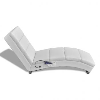 Massage-Chaiselongue Weiß Kunstleder