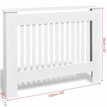 MDF Heizkörper-Abdeckung Heizkörperverkleidung 112 cm, weiß