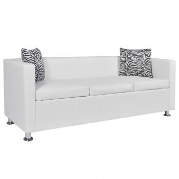 ARDEBO.de - 3-Sitzer-Sofa Kunstleder Weiß