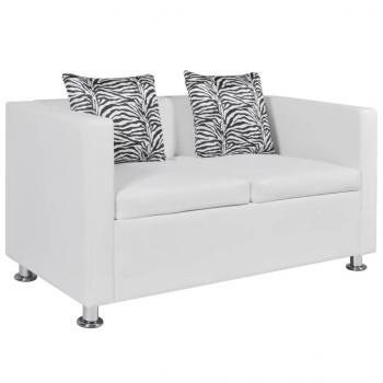 ARDEBO.de - 2-Sitzer-Sofa Kunstleder Weiß