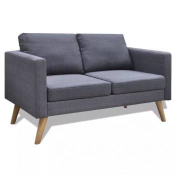 ARDEBO.de - Sofa 2-Sitzer Stoff Dunkelgrau 