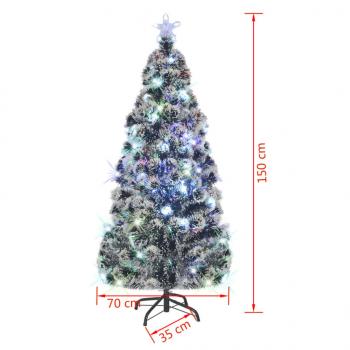 Weihnachtsbaum mit Beleuchtung und Ständer 150 cm Glasfaser