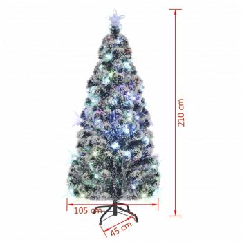 Weihnachtsbaum mit Beleuchtung und Ständer 210 cm Glasfaser