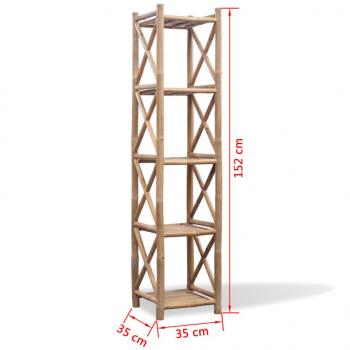 Bambus-Regal mit 5 Böden Quadratisch