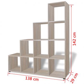 Treppenregal Bücherregal 142 cm Eiche