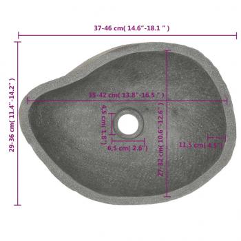 Waschbecken Flussstein Oval (37-46)x(29-36) cm