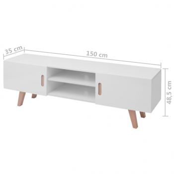 TV-Schrank MDF 150x35x48,5 cm Hochglanz-Weiß