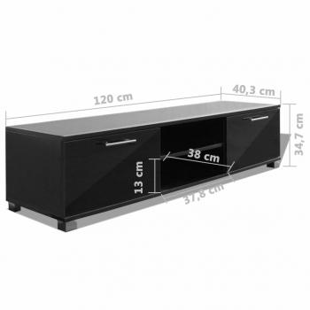 TV-Schrank Hochglanz-Schwarz 120x40,5x35 cm