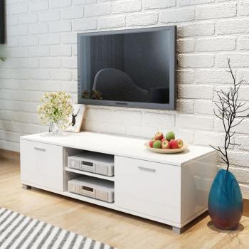 ARDEBO.de - TV-Schrank Hochglanz-Weiß 140x40,5x35 cm