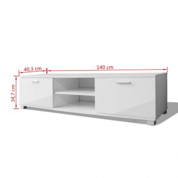 TV-Schrank Hochglanz-Weiß 140x40,5x35 cm