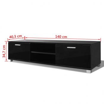 TV-Schrank Hochglanz-Schwarz 140x40,5x35 cm