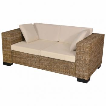 2-Sitzer Sofa Echtes Rattan 