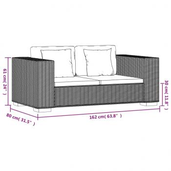 2-Sitzer Sofa Echtes Rattan 