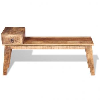 Sitzbank mit Schublade Massivholz Mango 120x36x60 cm