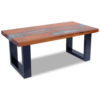 Couchtisch Teak Harz 100x50 cm