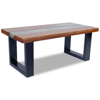 Couchtisch Teak Harz 100x50 cm