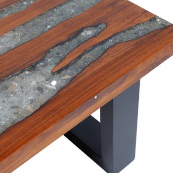 Couchtisch Teak Harz 100x50 cm