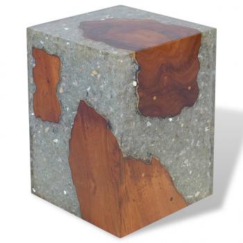 Hocker Teak Massivholz und Harz