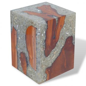 Hocker Teak Massivholz und Harz