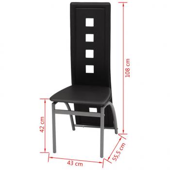 Esszimmerstühle 4 Stk. Schwarz Kunstleder