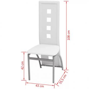 Esszimmerstühle 2 Stk. Weiß Kunstleder