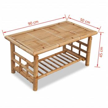 Couchtisch Bambus 90x50x45 cm