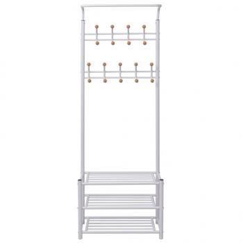 Garderobe mit Schuhablage 68×32×182,5 cm Weiß