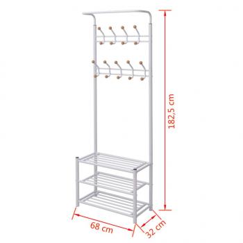 Garderobe mit Schuhablage 68×32×182,5 cm Weiß