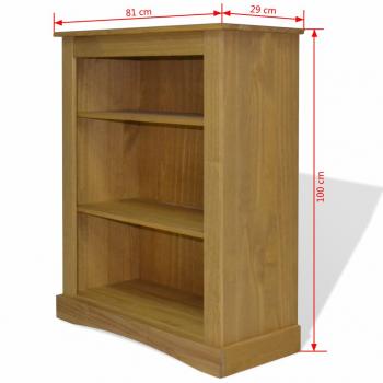 Bücherschrank 3 Fächer Mexiko-Stil Kiefernholz 81x29x100 cm